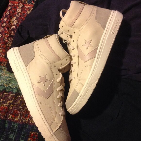 Converse Men's Pro Blaze Tan & Gray Leather & Suede Mid Sneakers - 11.5 - NIB - Picture 1 of 10